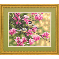 DIM91735 CHICKADEES & MAGNOLIAS PAINT BY NUMBER