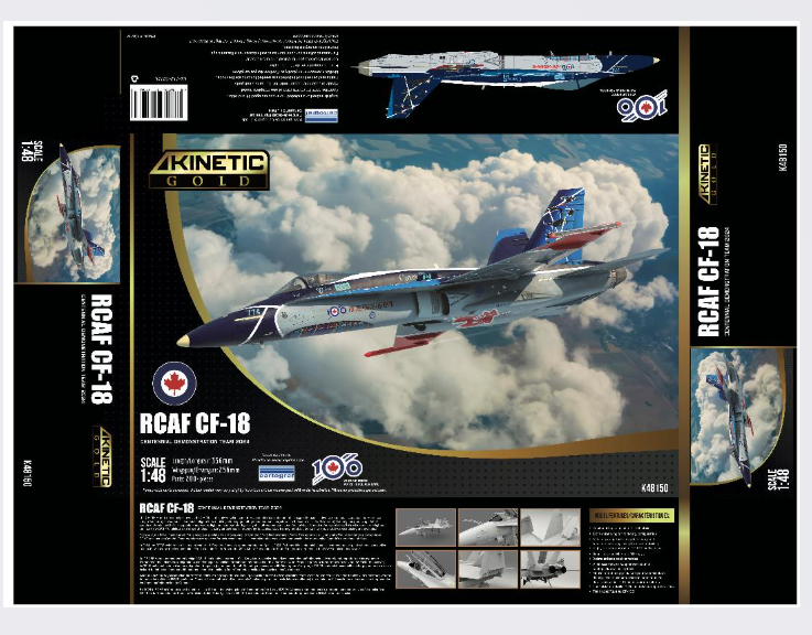 KIN48150 Kinetic 1/48 CF-188 2024 RCAF 100th Anniversary Scheme