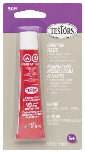 TES281219 TESTORS CEMENT FOR PLASTIC, CARDED