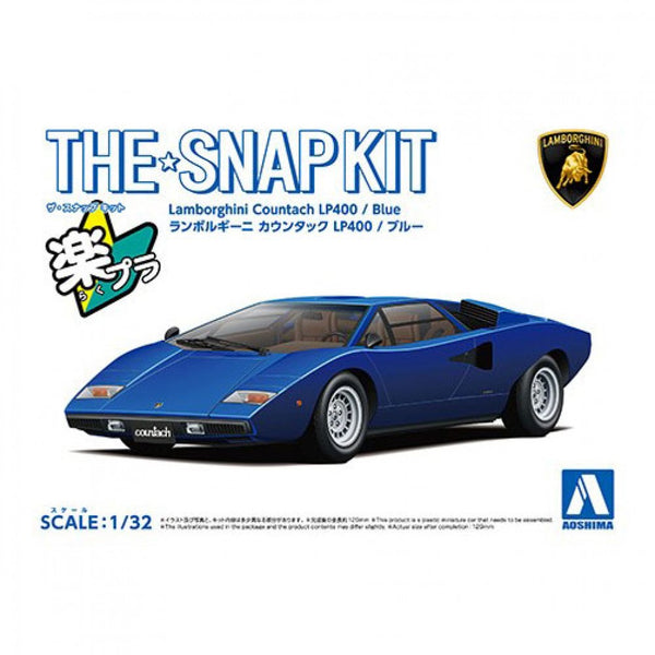 AOS06537 Aoshima 1/32 SNAP KIT #20-E Lamborghini Countach LP400(Blue)
