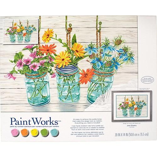 DIM7391805 FLOWERING JARS PAINT BY NUMBER