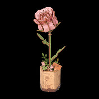 TW041 WOODEN BLOOM CRAFT PINK ROSE