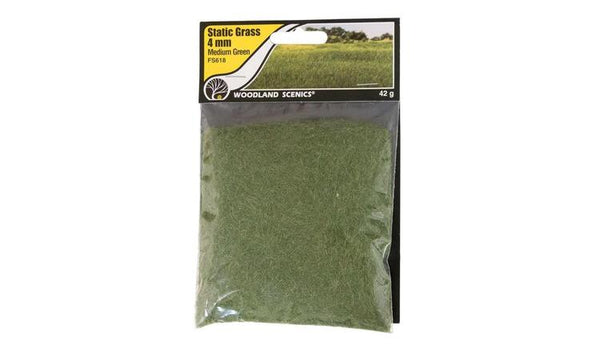 WSFS618 STATIC GRASS 4MM MEDIUM GREEN