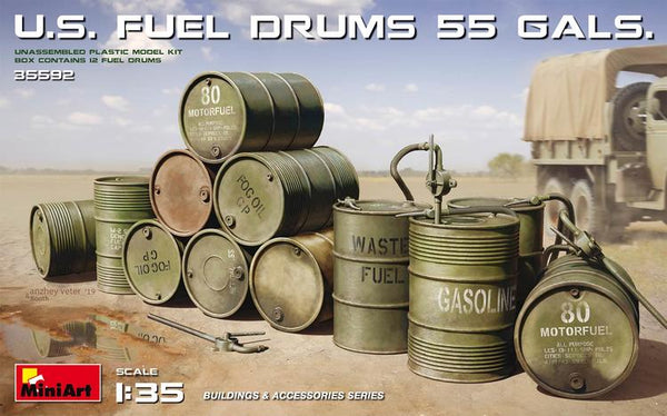 MIN35592 1/35 U.S.FUEL Drums 55 GALS