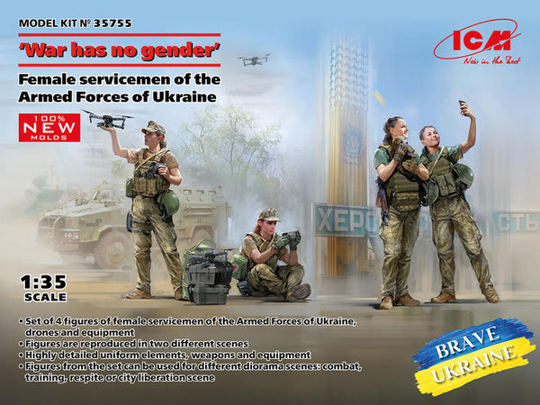 ICM35755 ICM 1/35 ''War has no gender'. Female servicemen of the Armed Forces of Ukraine (100% new molds)