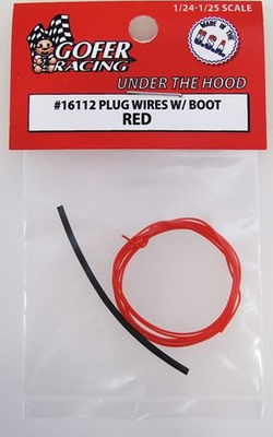 GOF16112 PLUG WIRES W/BOOT RED