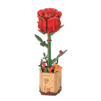 TW042 WOODEN BLOOM CRAFT RED ROSE