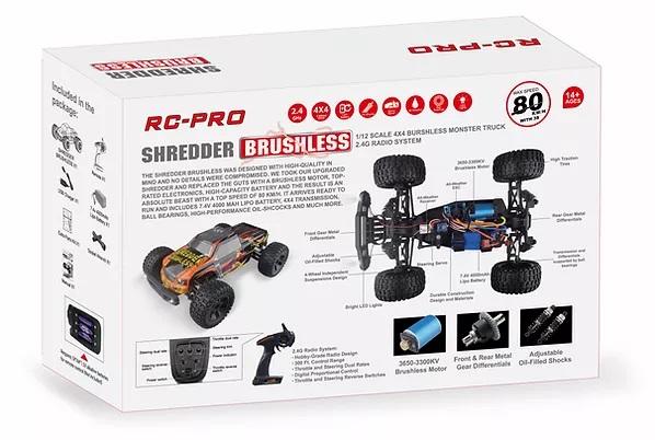RCP0019 1/12 SHREDDER 4WD BRUSHLESS MONSTER TRUCK