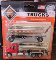 BOLEY 450416 TANKER TRUCK WITH PUP TRAILER RED/SILVER