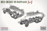 AHHQ35001 Andy's Hobby Headquarters 1/35 M3 & M3A1 US WWII Halftracks (2 Full Kits in One Box)