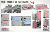 AHHQ35001 Andy's Hobby Headquarters 1/35 M3 & M3A1 US WWII Halftracks (2 Full Kits in One Box)