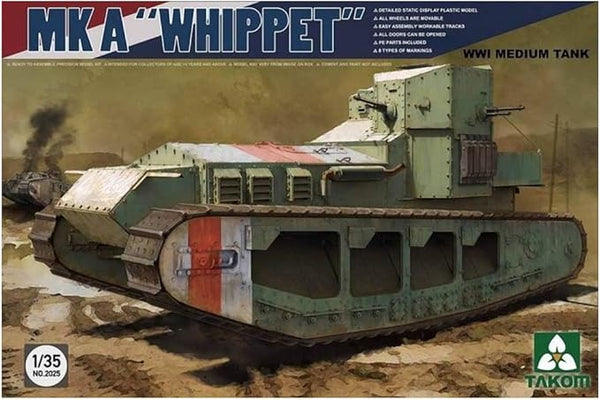 MENG-MODEL 1:35 TS-021 British Medium Tank Mk.A Whippet EUR 20,00 MENG-MODEL 1:35 TS-021 British Medium Tank Mk.A Whippet EUR 20,00
