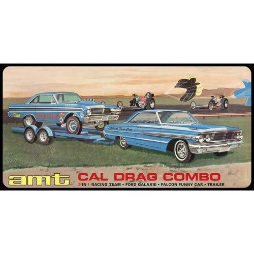 AMT1223 1/25 CAL DRAG COMBO GALAXIE+FALCON+TRAILER