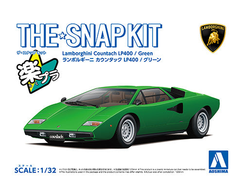 AOS06536 Aoshima 1/32 SNAP KIT #20-D Lamborghini Countach LP400(Green)