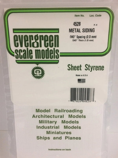 EVE4528 METAL SIDING STYRENE SHEET .080" SPAC., .040" TH. (1)