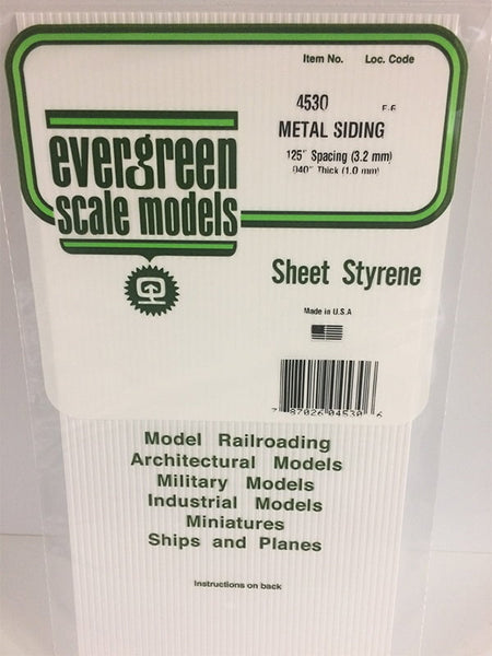EVE4530 METAL SIDING STYRENE SHEET .125" SPAC., .040" TH. (1)