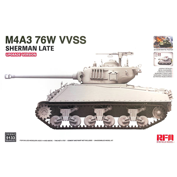 RFM5133 1/35 M4A3 76W VVSS SHERMAN LATE UPGRADE VERSION