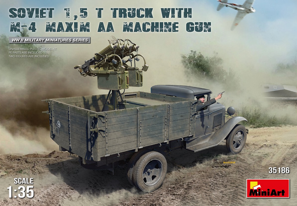 MIN35186 1/35 SOVIET 1.5T W/M4 MAXIM AA MG