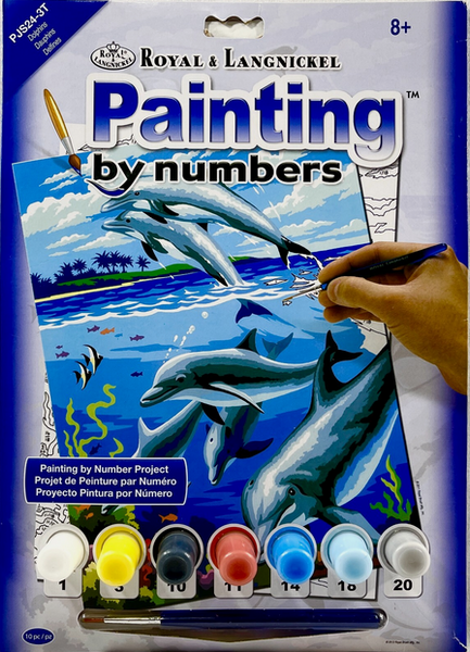 PJS243T DOLPHINS PAINT BY NUMBER