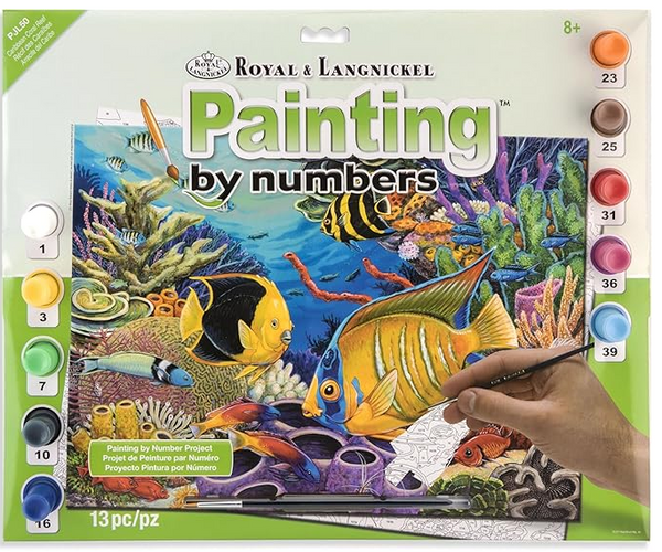 PJL50 CARIBBEAN CORAL REEF PAINT BY NUMBERS