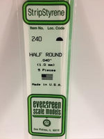 EVE240 .040" STYRENE HALF ROUND (5)