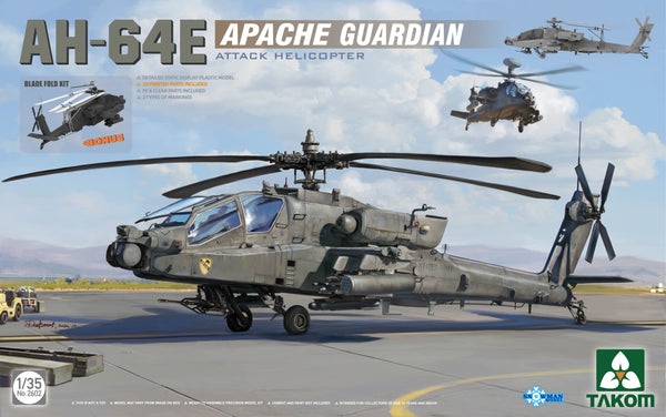 TAK2602 Takom 1/35 AH-64E Apache Guardian Attack Helicopter