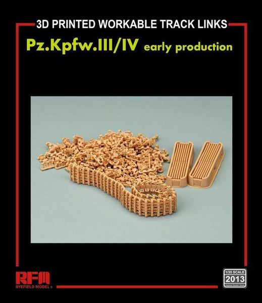 RFM2013 1/35  3D PRINTED WORKABLE TRACK LINKS Pz.Kpfw.III/IV EARLY PRODUCTION