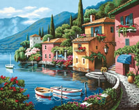DIM91425 LAKESIDE VILLAGE PAINT BY NUMBER