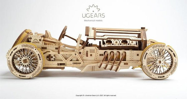 UG70044 U-9 GRAND PRIX CAR Wooden Mechanical Model
