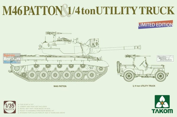 TAK2117X 1/35 M46 PATTON W/4 TON TRUCK