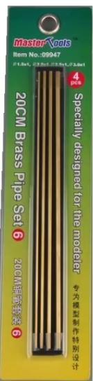 MT09947 Master Tools 20CM Brass Pipe Set 6--1.5,2.0,2.5,3.0*4