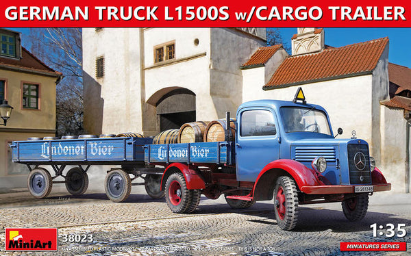 MIN38023 1/35 L1500S GERMAN 1.5T TRUCK W/CARGO TRAILER