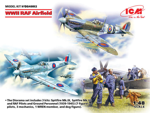 ICMDS4802 1/48 WW2 RAF AIRFILED (SPIT IX PLUS FIGS & ACC)